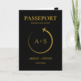 Invitación a la boda de oro de Passport Destinatio
