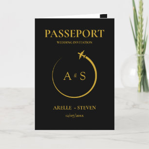 Invitación a la boda de oro de Passport Destinatio
