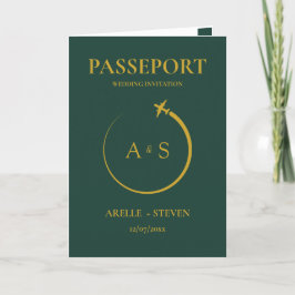 Invitación a la boda de oro de Passport Destinatio