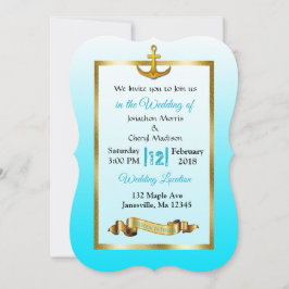 Invitación a la Boda de Oro del Ancla Azul del Océ