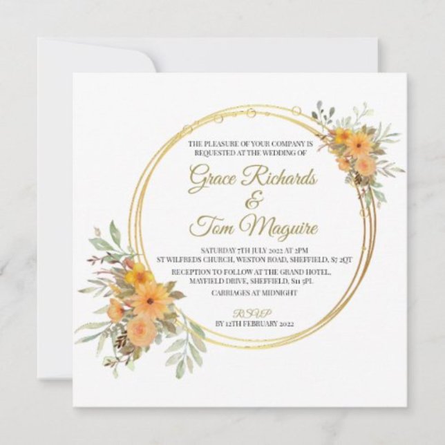 Invitación a la Boda de Oro del Naranja de Otoño (Subido por el creador)