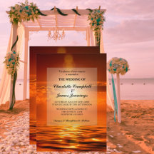 Invitación a la Boda de Oro del Naranja Golden Sky