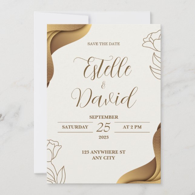 Invitación a la Boda de Oro: Emprender el amor (Anverso)