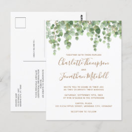 Invitación a la Boda de Oro Eucalyptus Greenery