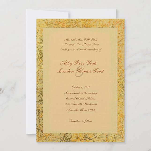 Invitación a la Boda de Oro Fancy (Anverso)