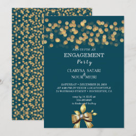 Invitación a la boda de oro fresco y colorido