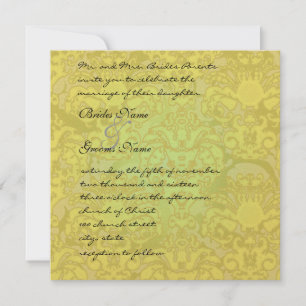 Invitación a la boda de oro Glitz Damask