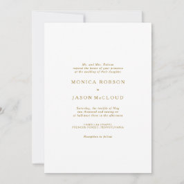 Invitación a la Boda de Oro Minimalista clásica