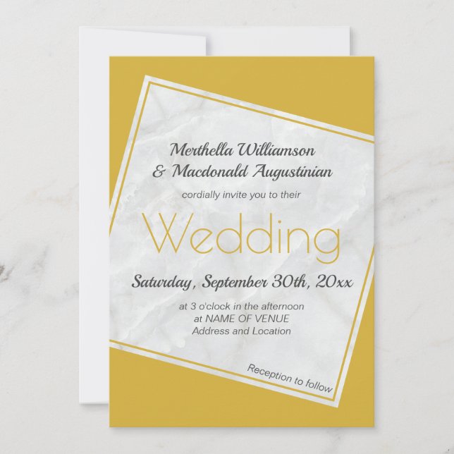 Invitación a la boda de oro moderna (Anverso)