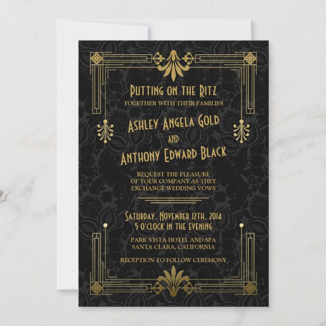 Invitación a la Boda de Oro Negra de 2010 (Anverso)