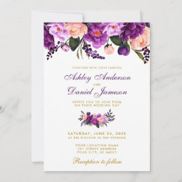 Invitación a la Boda de Oro púrpura ultravioleta P