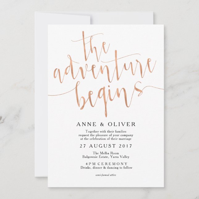 Invitación a la Boda de Oro Rosa (Anverso)