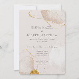 Invitación a la boda de oro rosa moderno