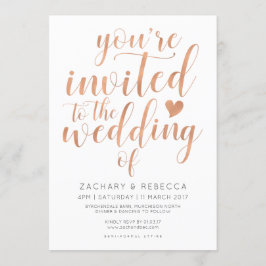 Invitación a la Boda de Oro Rosa Rubor