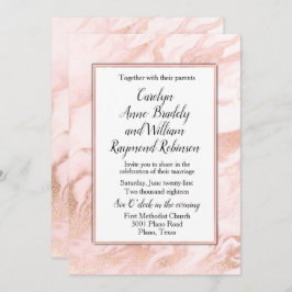 Invitación a la boda de oro Rosa y Rubor