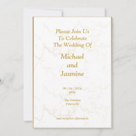 Invitación a la boda de oro simple