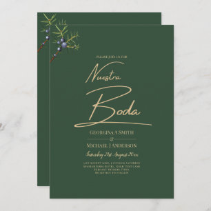 Invitación a la boda de oro verde de JUNIPER