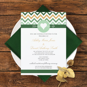 Invitación a la Boda de Oro Verde Esmeralda de Che