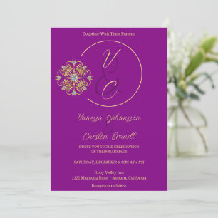 Invitación a la boda de oro y diamantes