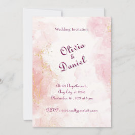 Invitación a la boda de oro y mármol blanco para R