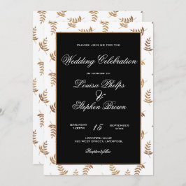 Invitación a la boda de oro y negro