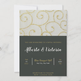 Invitación a la boda de oro y negro