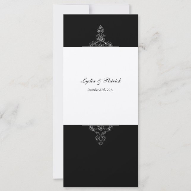Invitación a la boda de oro y negro (Anverso)