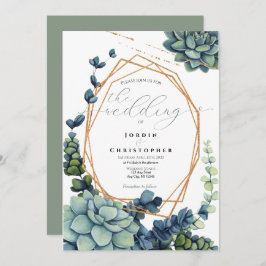 Invitación a la Boda de Oro y Suculento
