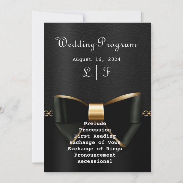 Invitación a la boda de oro y Tuxedo negro (Anverso)
