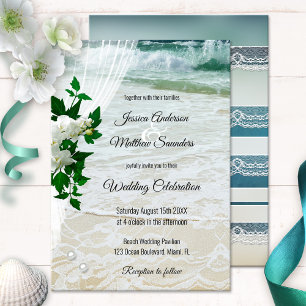 Invitación a la boda de Orquid Lace Beach Destinat
