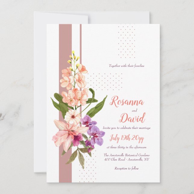 Invitación a la boda de orquídeas (Anverso)