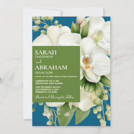 Invitación a la boda de orquídeas blancas