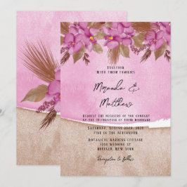 Invitación a la boda de orquídeas de acuarela mage