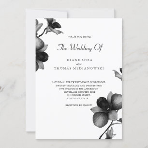 Invitación a la boda de orquídeas negras