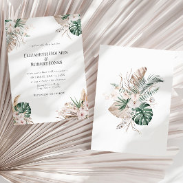 Invitación a la boda de orquídeas tropicales y mon