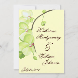 Invitación a la boda de orquídeas verdes