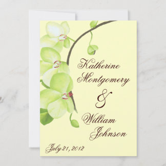Invitación a la boda de orquídeas verdes