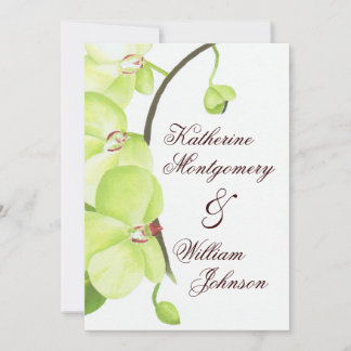 Invitación a la boda de orquídeas verdes
