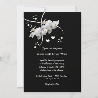 Invitación a la boda de orquídeas y Swirls