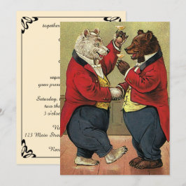 Invitación a la boda de osos de baile victorianos
