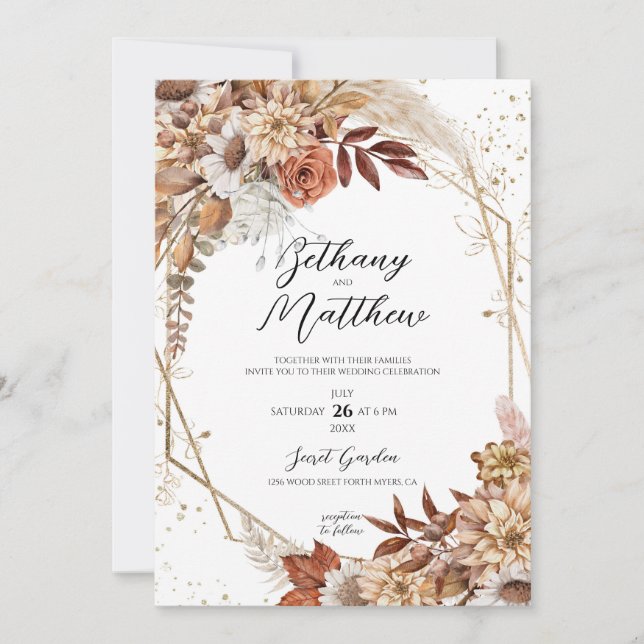 Invitación a la boda de otoño (Anverso)