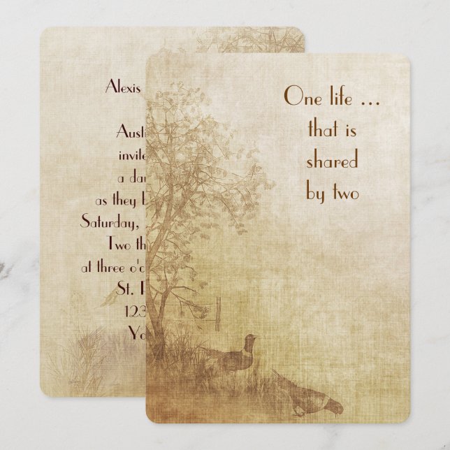 Invitación a la boda de otoño (Anverso / Reverso)