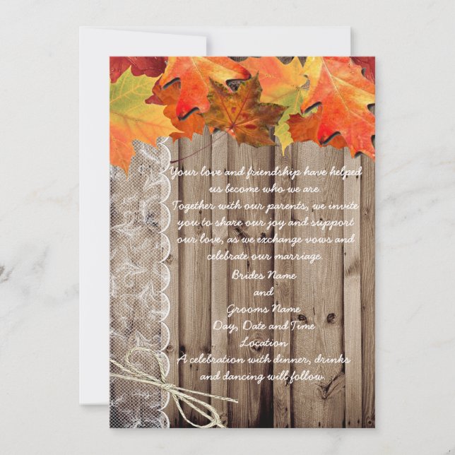 Invitación a la boda de otoño (Anverso)
