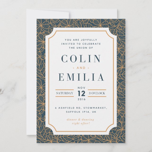 Invitación a la boda de otoño (Anverso)