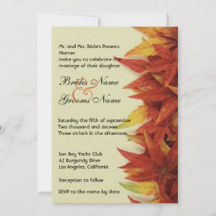 Invitación a la boda de otoño