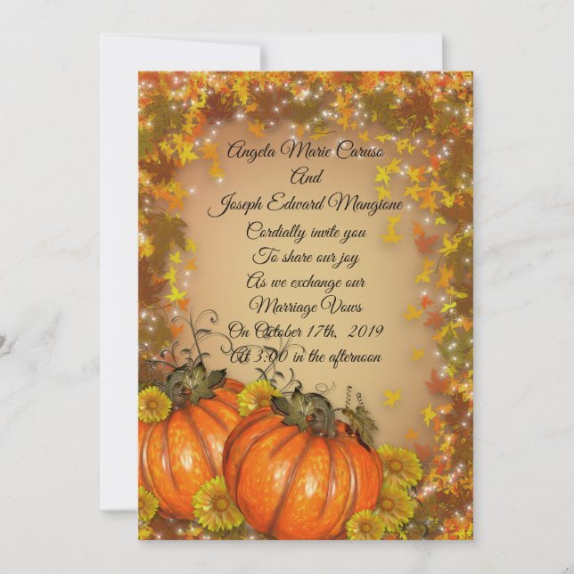 Invitación a la boda de otoño "Colores de otoño" (Anverso)