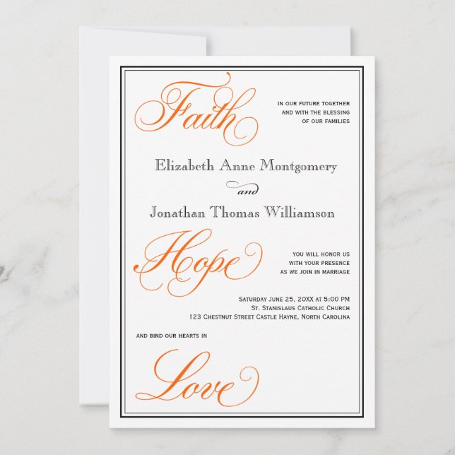 Invitación a la boda de otoño con guión de caligra (Anverso)