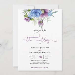 Invitación a la boda de otoño con guión moderno