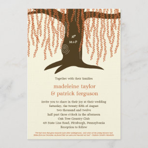 Invitación a la boda de otoño de árbol silvestre
