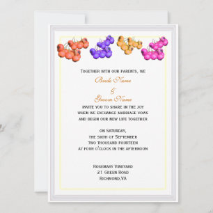 Invitación a la boda de otoño de la novia y el nov